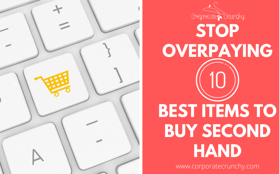 blog banner with keyboard with shopping cart key - stop overpaying, 10 best items to buy secondhand